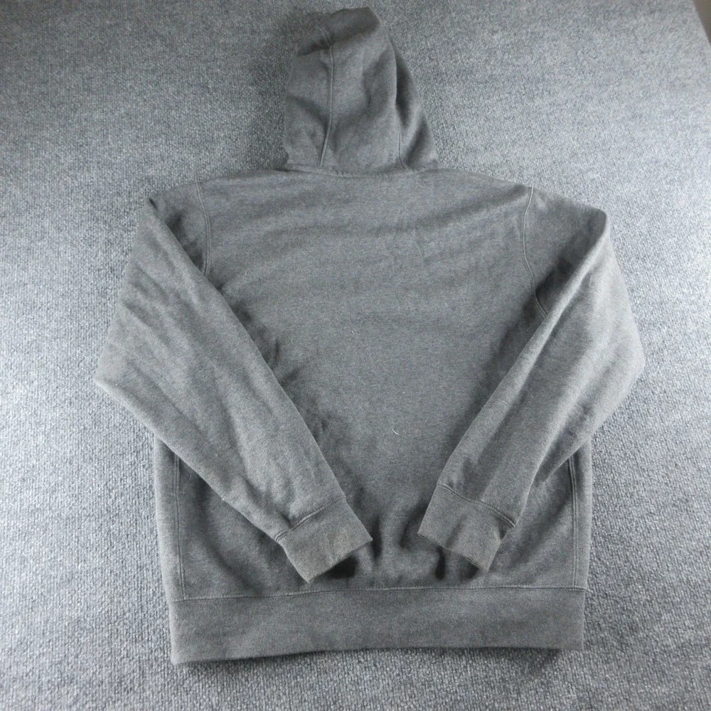 Nike Hoodie Mens Medium Gray Fleece Pullover Kangaroo Pocket Swoosh Sweatshirt